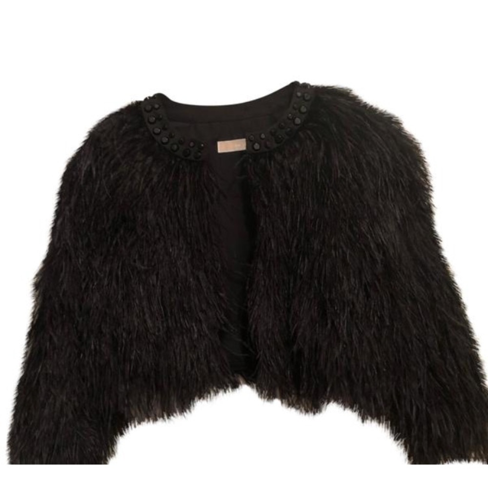 Black faux fur jacket